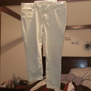 Plus size pale yellow jeans